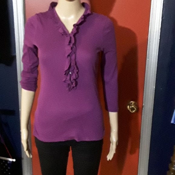 J. Crew Tops - J. Crew stretch ruffle t shirt size S